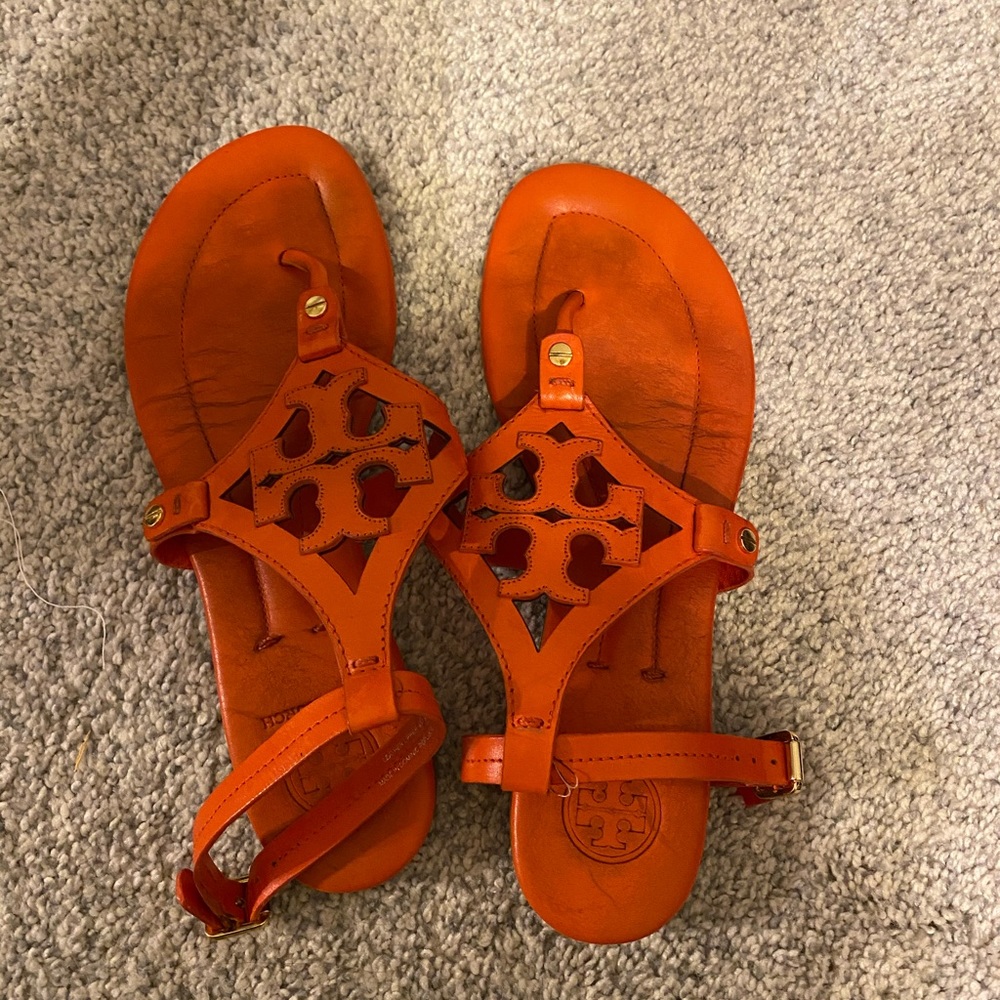 Super cute orange Tori Burch sandals